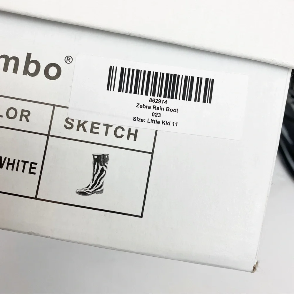 Coco Jumbo Girls Kids Zebra Rain Boots: Black White